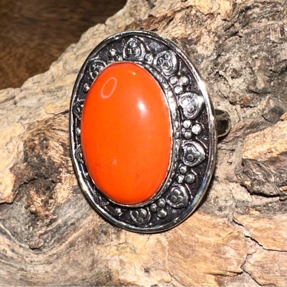 Sale* Carnelian vintage handcrafted ring - Picture 2 of 10